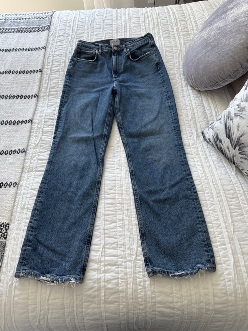 Agolde High Rise Stovepipe Jeans, Size 27